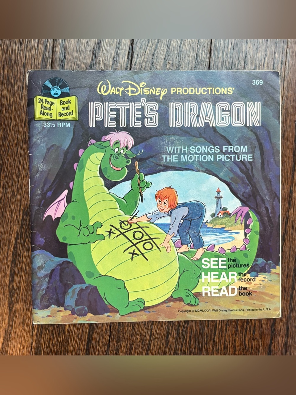 Vintage 1977 Walt Disney Pete Dragon Book & Record # 369